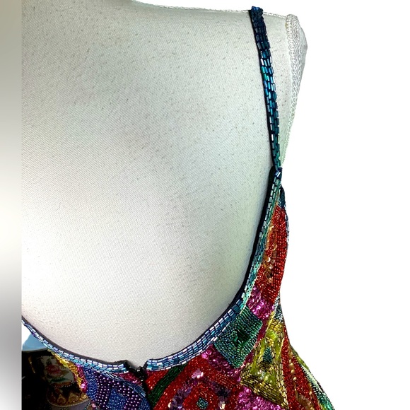 NWT 1991 Black Tie Oleg Cassini Neiman Marcus Sequin Dress (t200/b34) - Picture 9 of 17